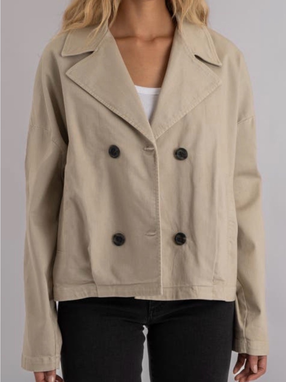 NWT KUT from the Kloth Willow Notch Collar Jacket Oak Tan Crop M $129
